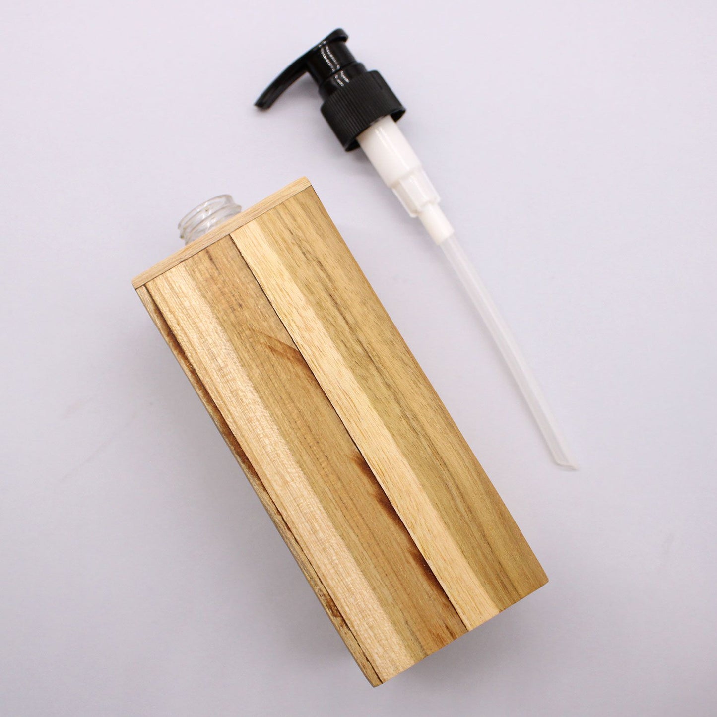Natural Teak wood Soap Dispenser - Square
