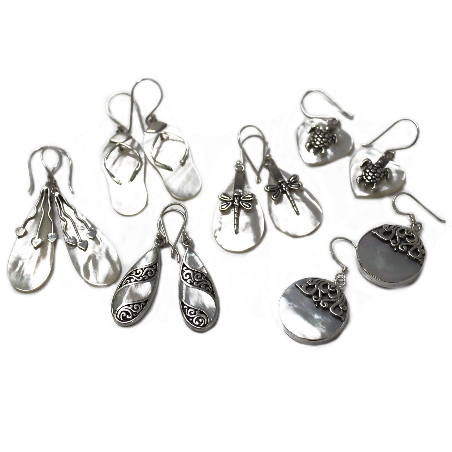 Shell & Silver Earrings - Classic Disc