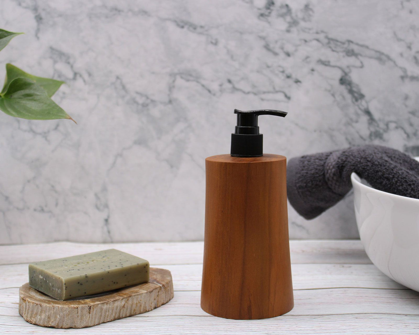 Natural Teak wood Soap Dispenser - Taper
