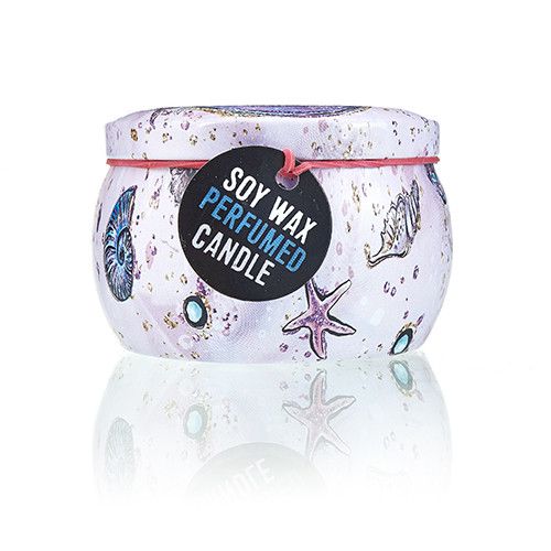 Art Tin Candle - Assorted Design - Sea life - Raspberry