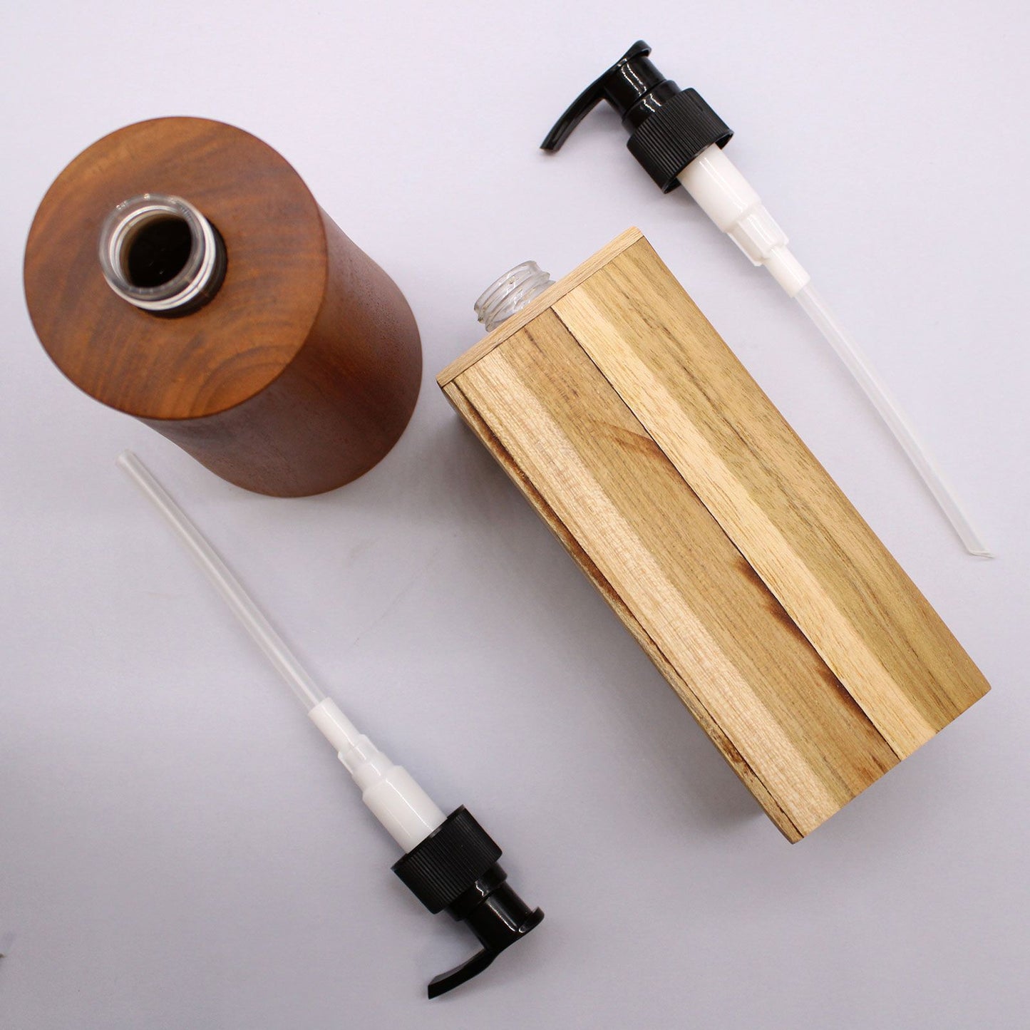 Natural Teak wood Soap Dispenser - Square
