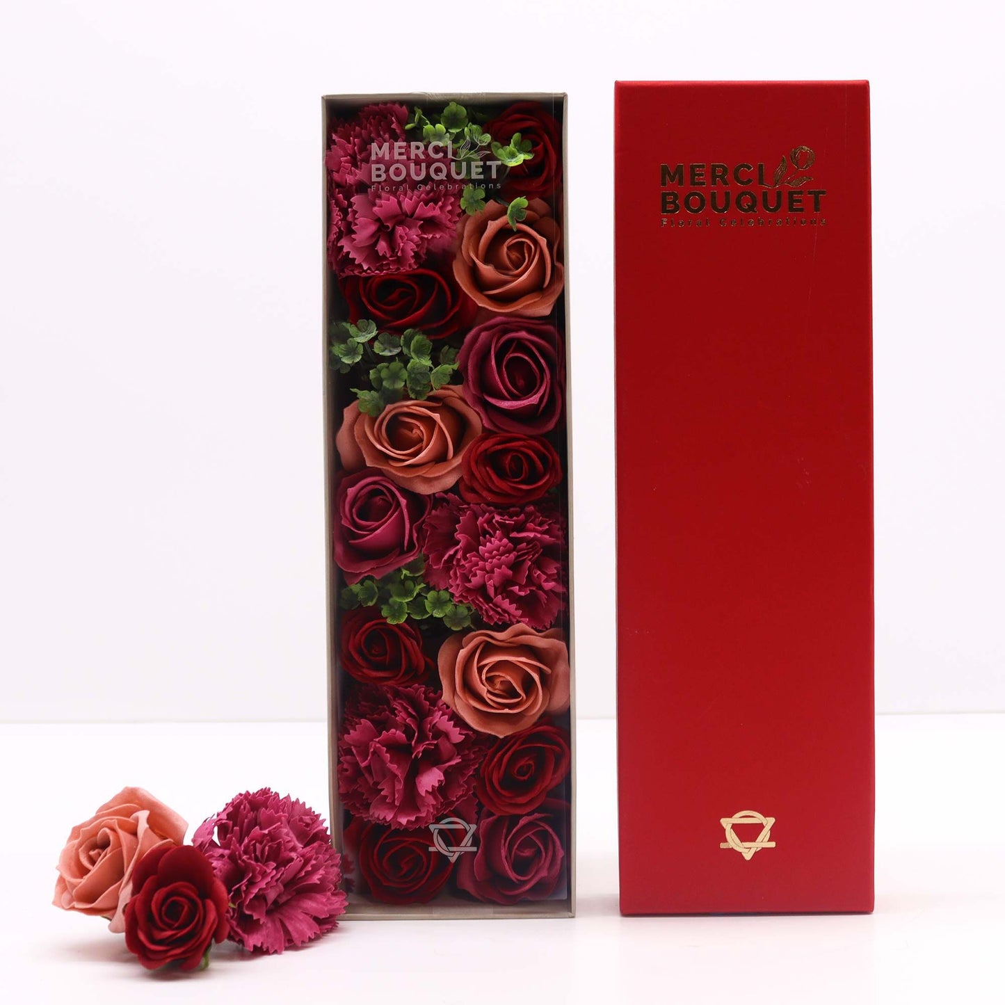 Soap Flowers Long Box - Vintage Roses