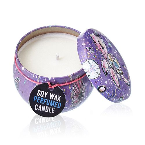 Art Tin Candle - Assorted Design - Sea life - Raspberry