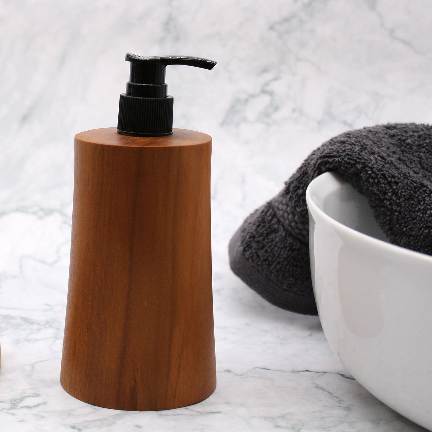 Natural Teak wood Soap Dispenser - Taper