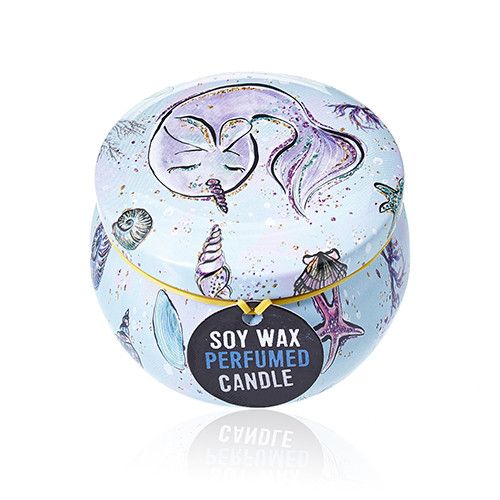 Art Tin Candle - Assorted Design - Sea life - Raspberry