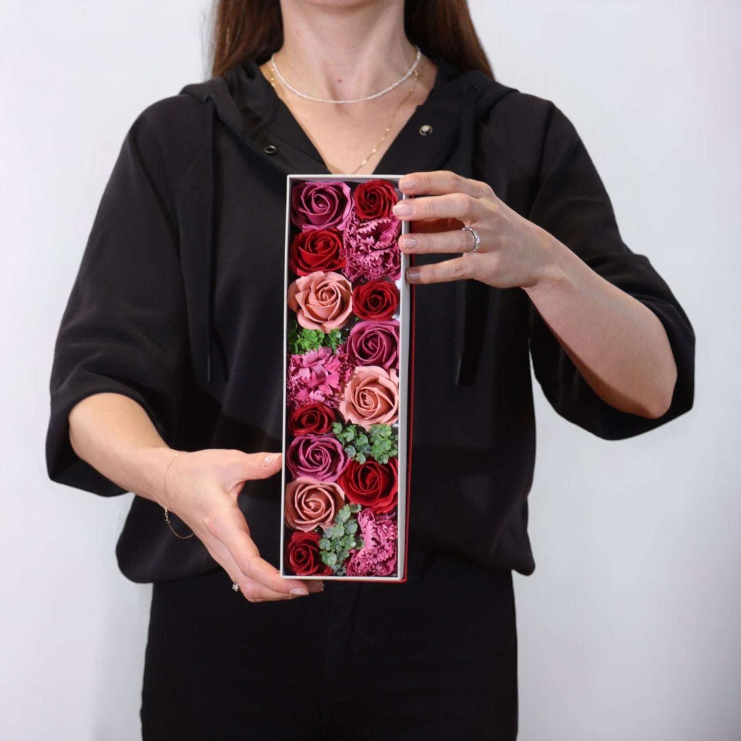 Soap Flowers Long Box - Vintage Roses