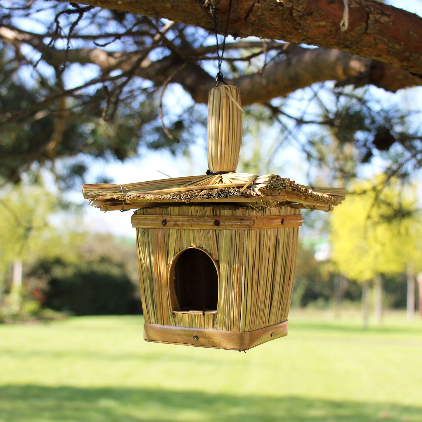Small Square Sea grass Bird Box 18x13cm