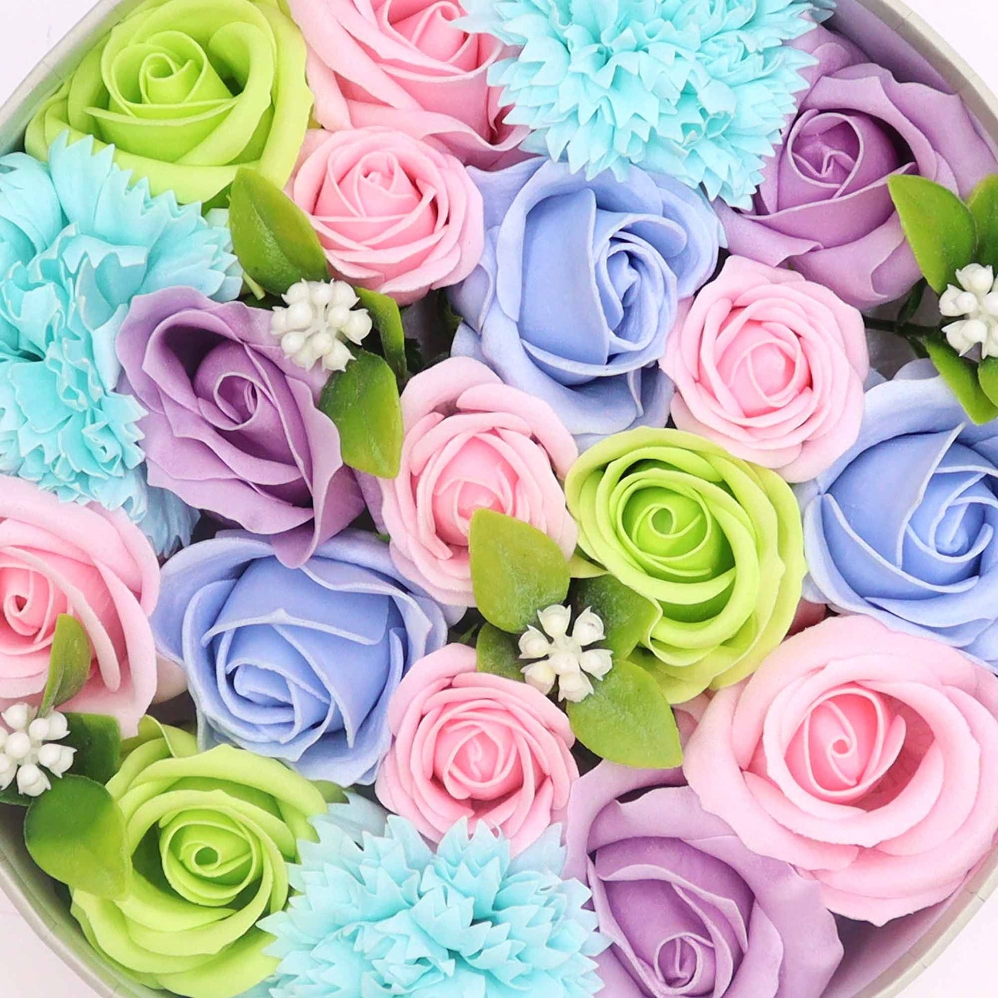 Soap Flowers Round Box - Baby Blessings - Blues