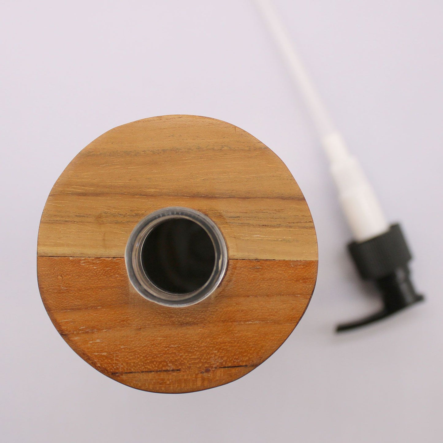 Natural Teak wood Soap Dispenser - Round