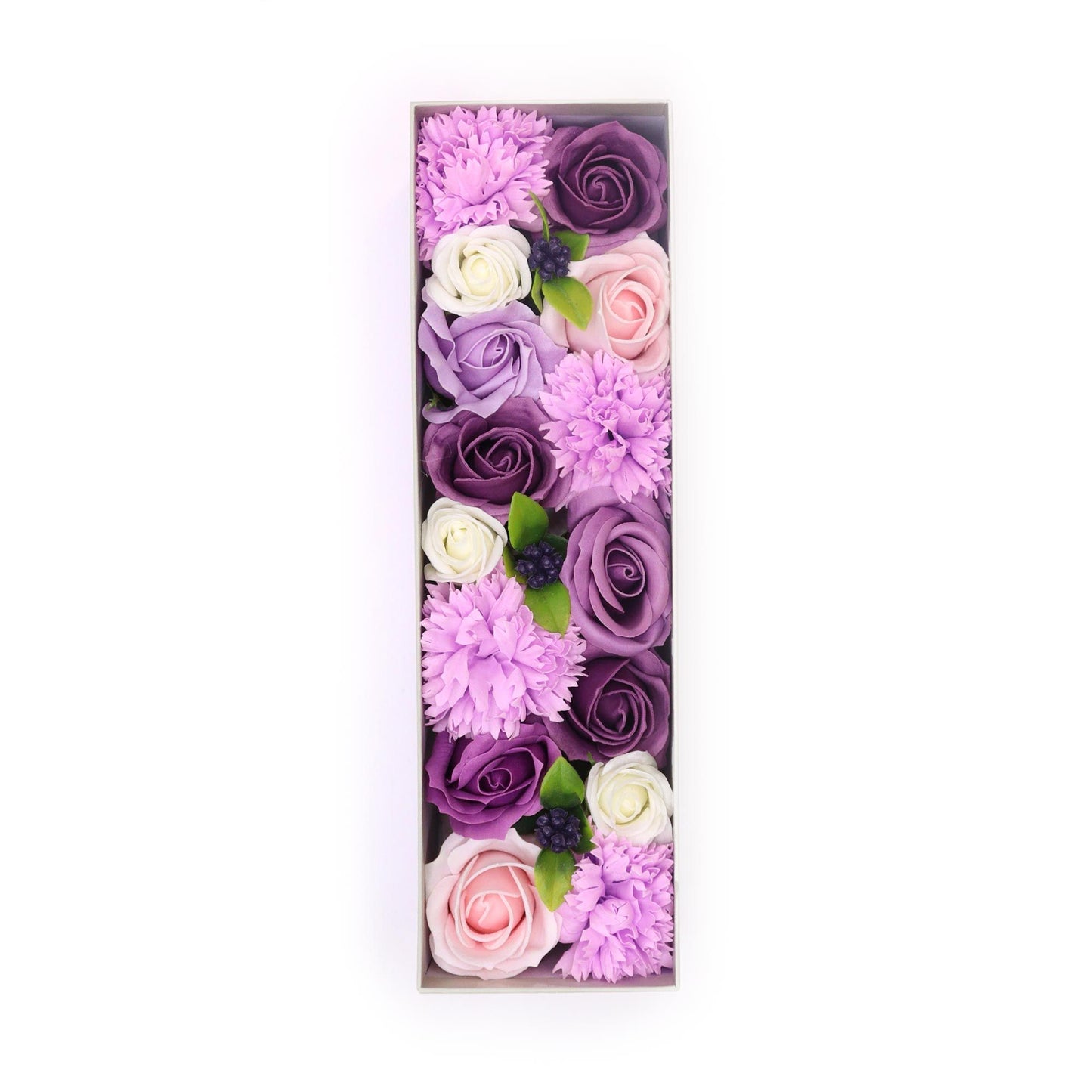 Soap Flowers Long Box - Lavender Rose & Carnation