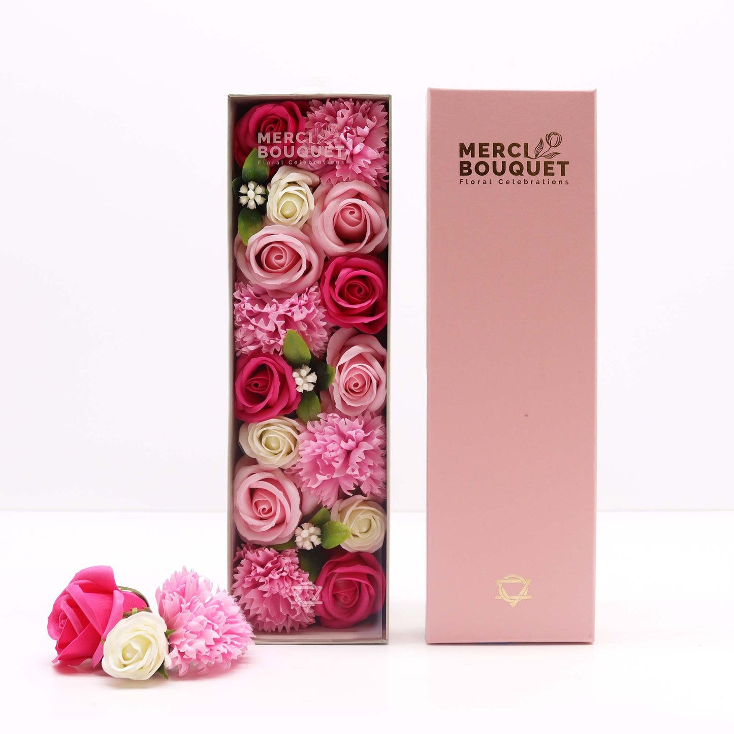 Soap Flowers Long Box - Baby Blessings - Pinks