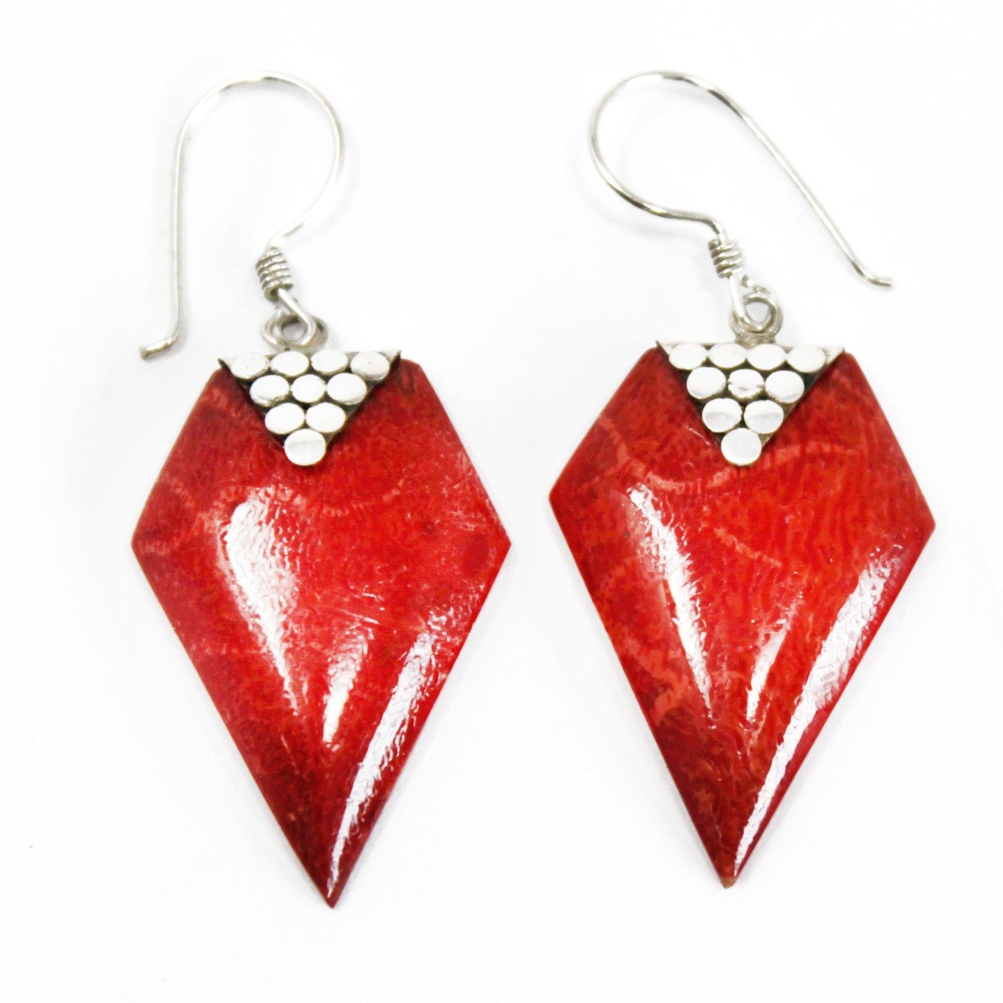925 Silver Earrings - Coral Imitation - Grapes