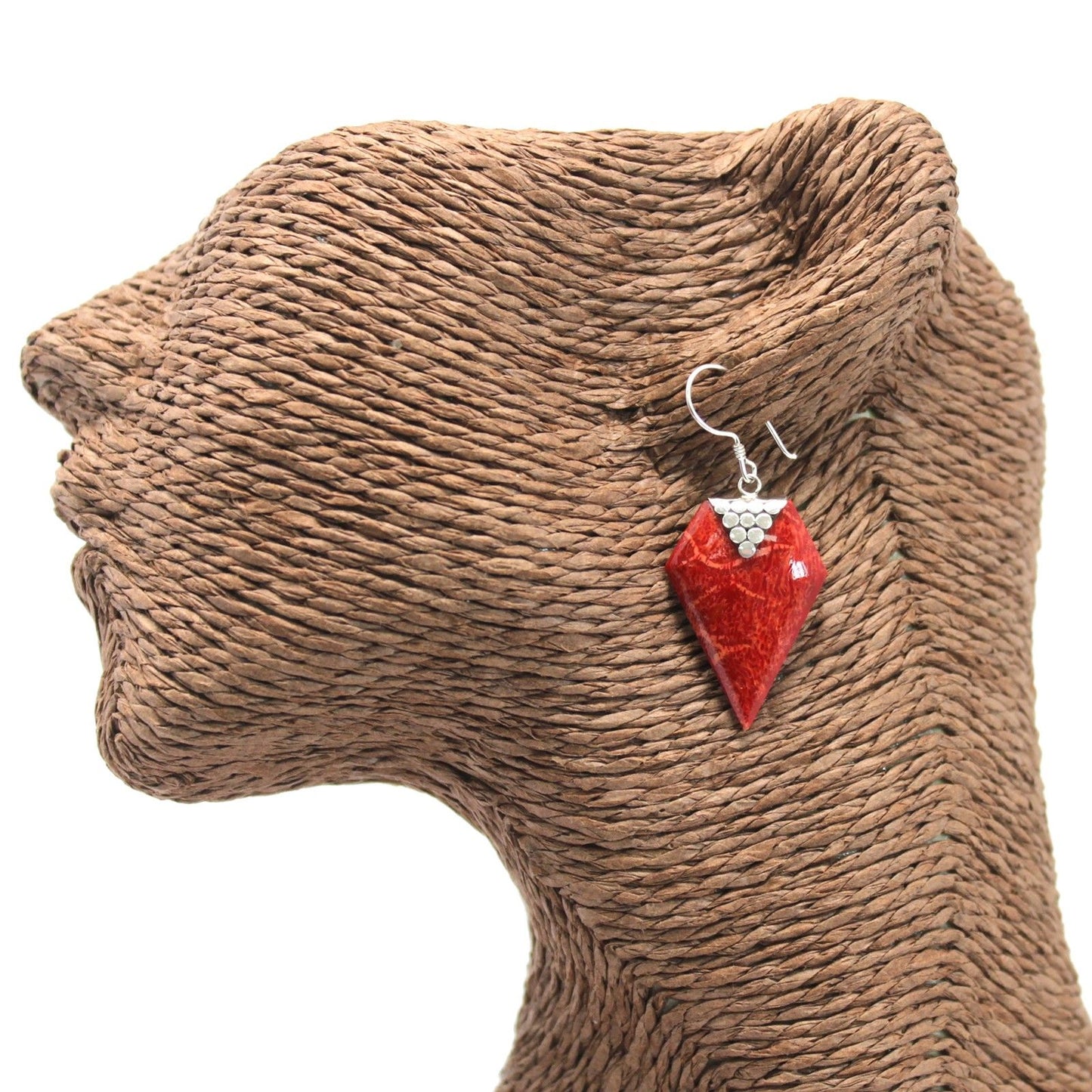 925 Silver Earrings - Coral Imitation - Grapes