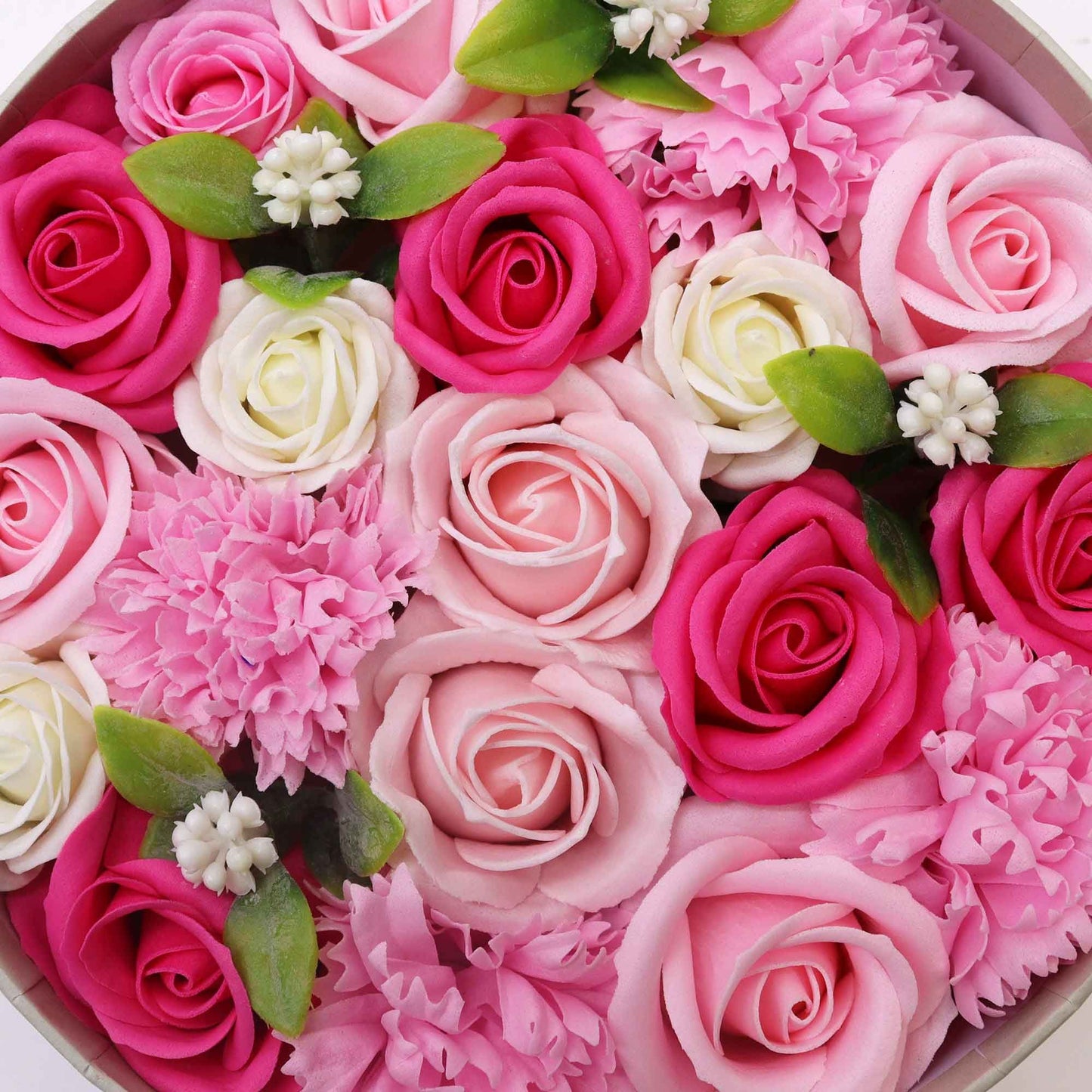 Soap Flowers Round Box - Baby Blessings - Pinks