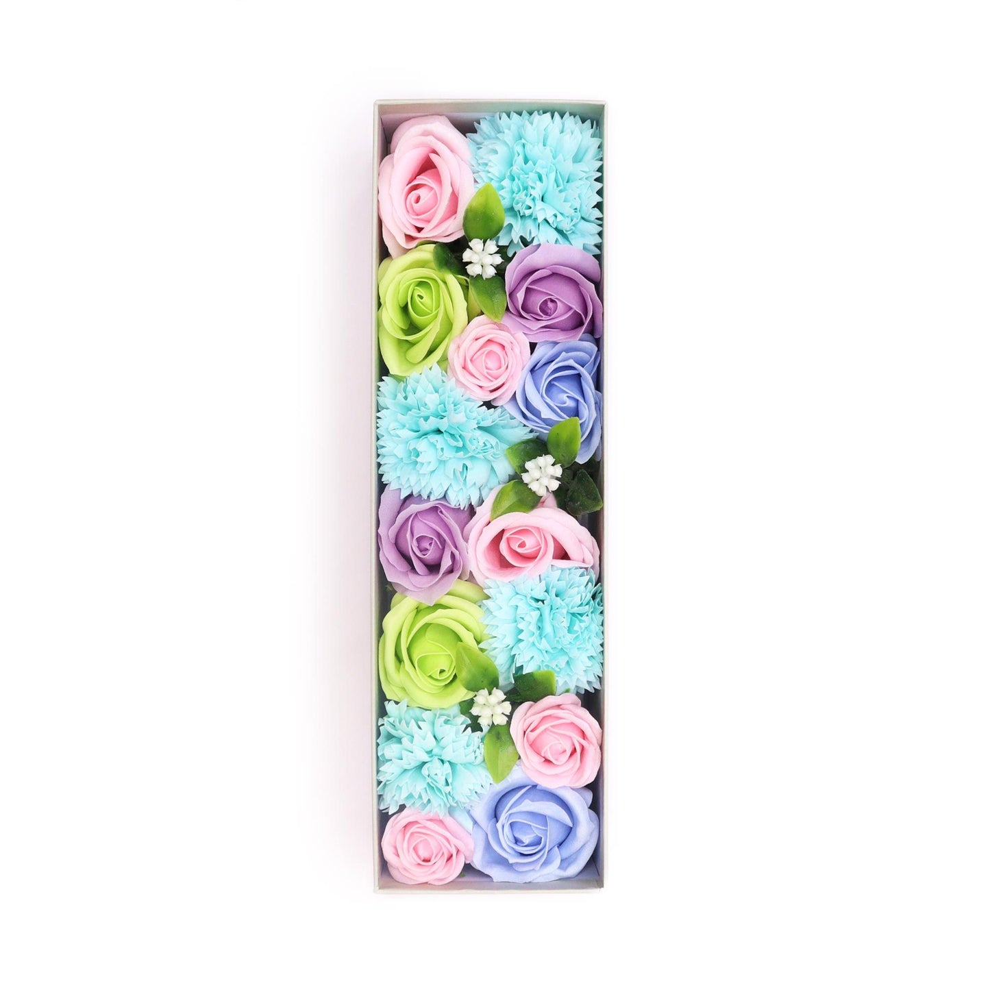 Soap Flowers Long Box - Baby Blessings - Blues