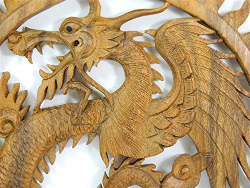 Winged Sun Dragon Plaque Carving - 30m