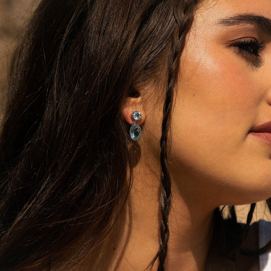 Silver Sky Blue Topaz Aurelia Earrings