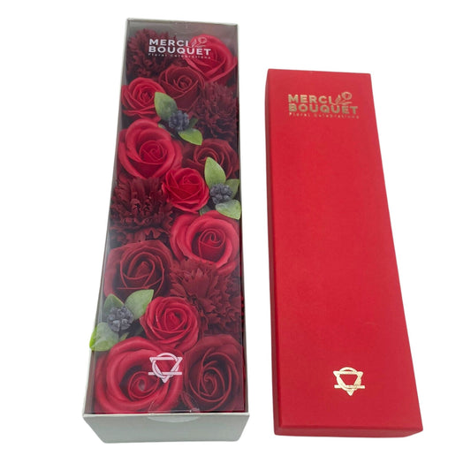 Soap Flowers Long Box - Classic Red Roses