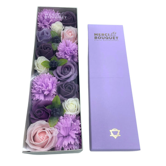 Soap Flowers Long Box -  Lavender Rose & Carnation