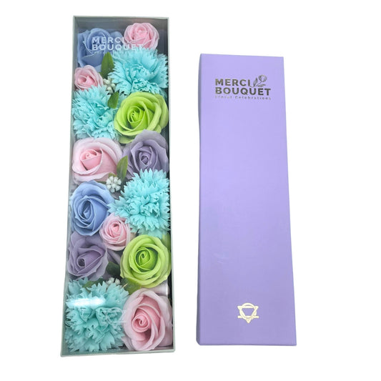 Soap Flowers Long Box - Baby Blessings - Blues
