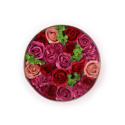 Soap Flowers Round Box - Vintage Roses
