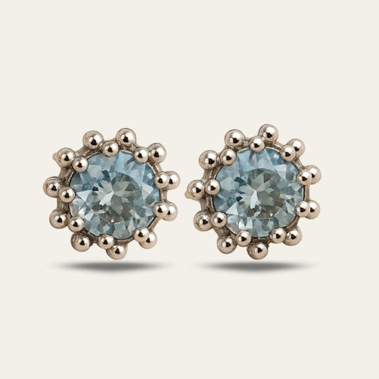Silver Sky Blue Topaz Astrid Studs